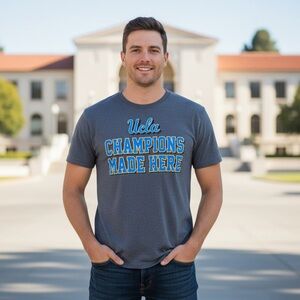 UCLA Champions Made Here T Shirt Large Bruins Blue Gold Graphic Tee College Tee